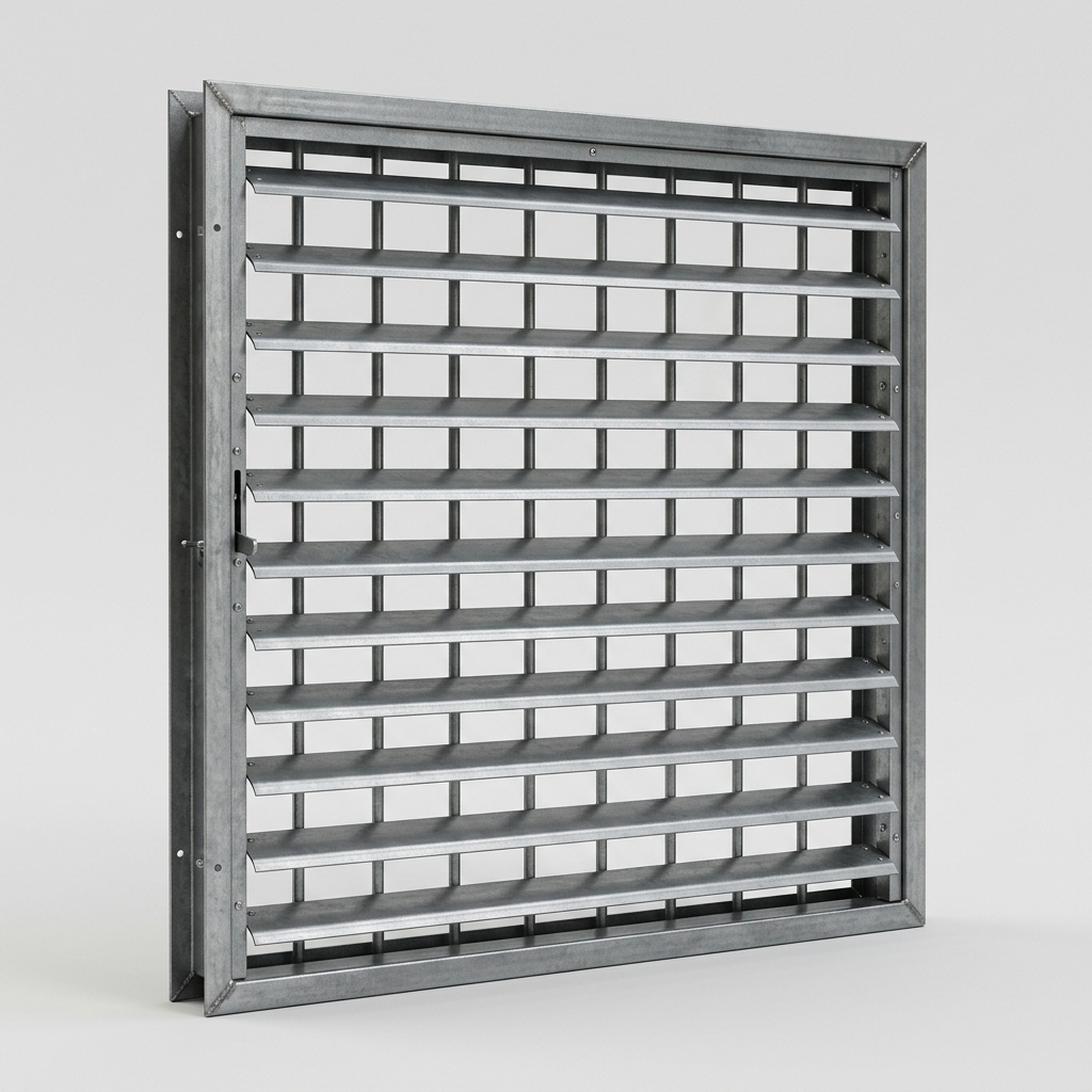 Electro-Galvanised (EG) Steel Window Frame with Louvres and Security Bars